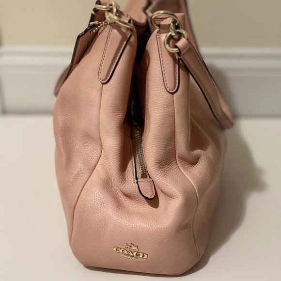 COACH F35723 Phoebe Dusty Pink Pebbled Leather Shoulder Handbag - Picture 2 of 4